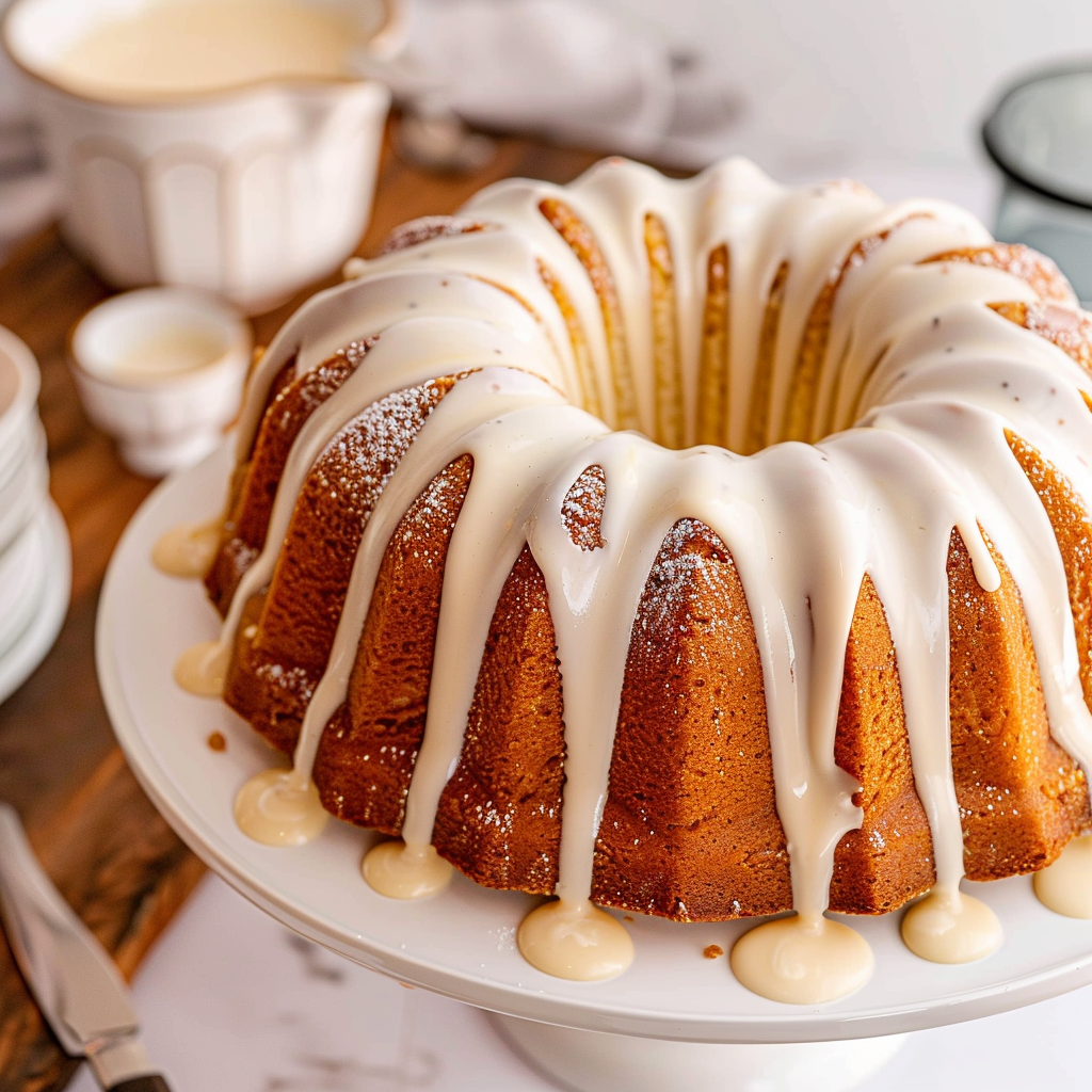 Recipe preparation for Eggnog Pound Cake