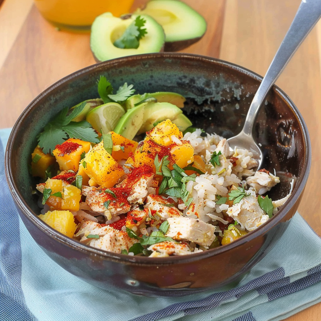 Recipe preparation for Tropical chicken bowl