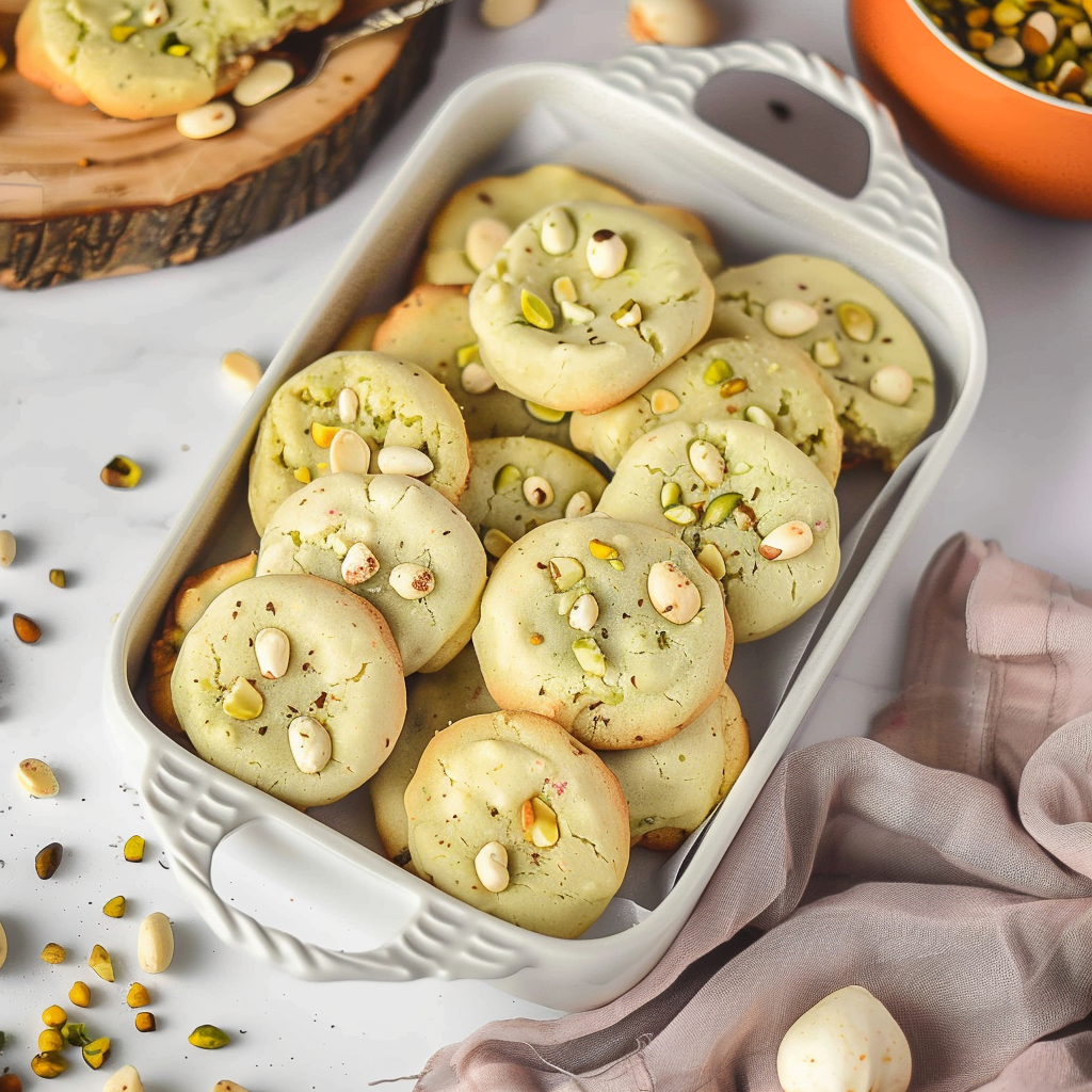 Recipe preparation for Pistachio Cookies