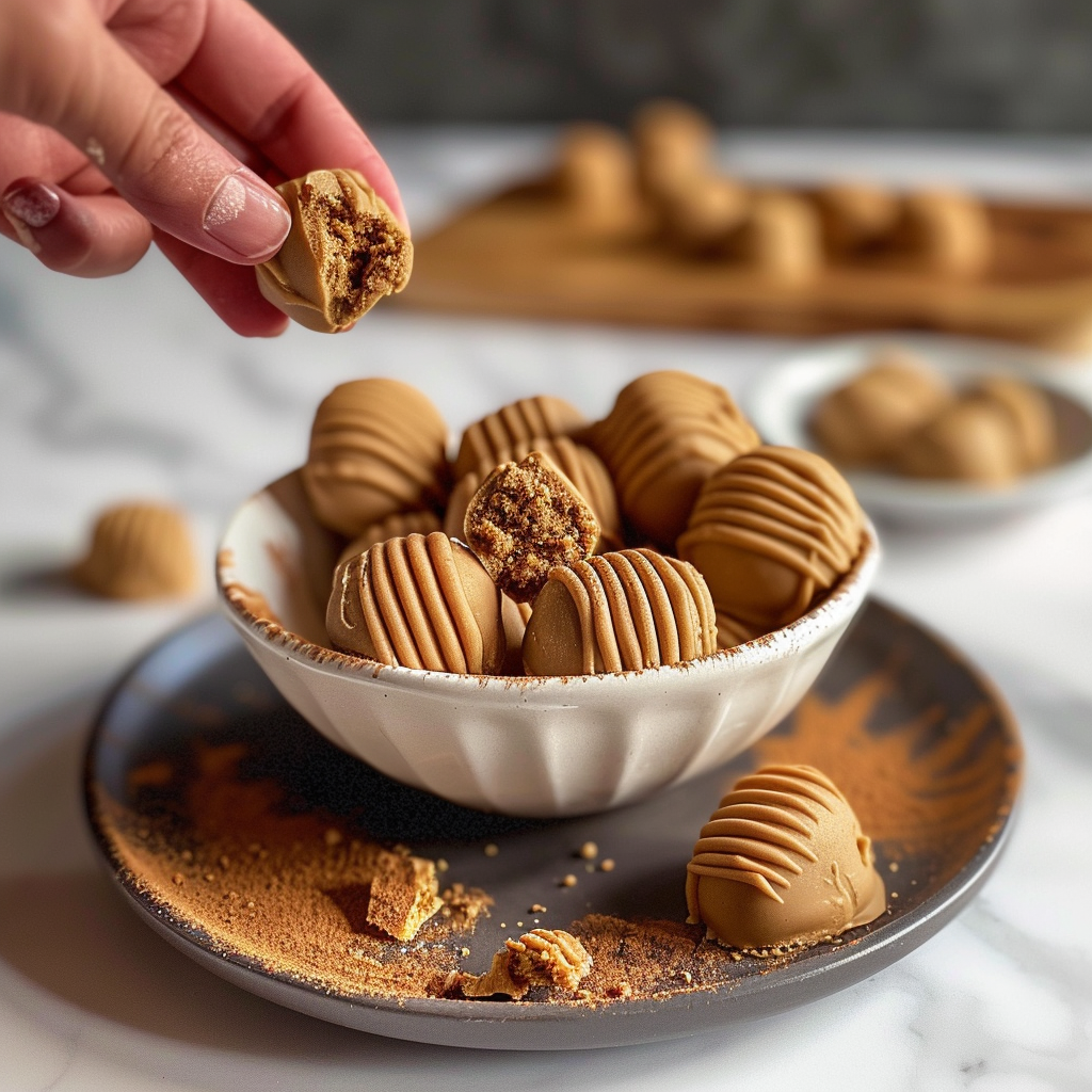 Recipe preparation for No-Bake Biscoff Truffles
