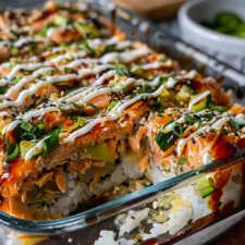 Spicy Salmon Sushi Bake