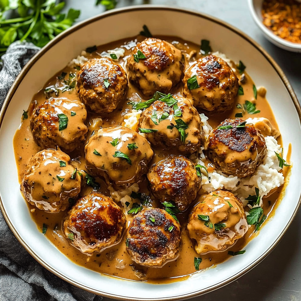 Recipe preparation for Keto Meatball Stroganoff
