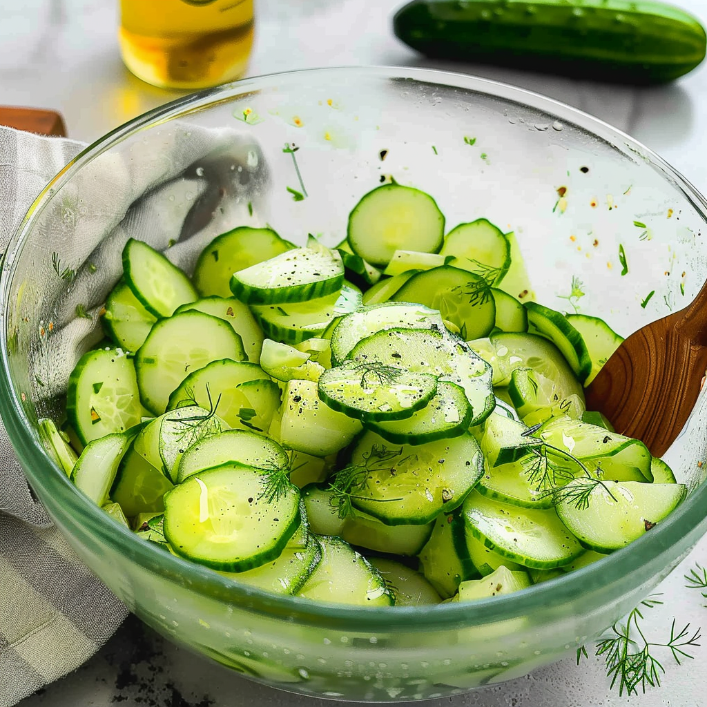 Recipe preparation for Cucumber Salad