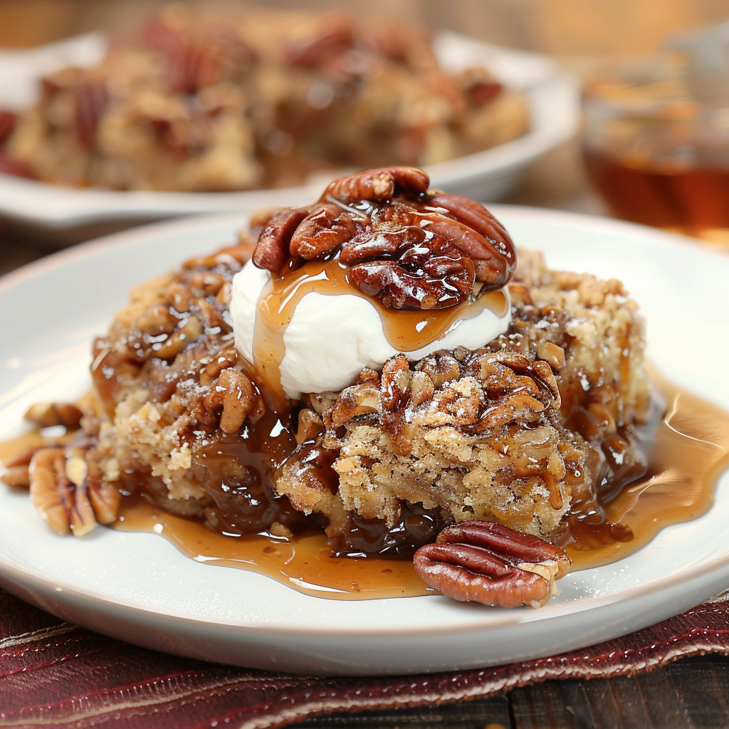 Recipe preparation for Pecan Pie Cobbler