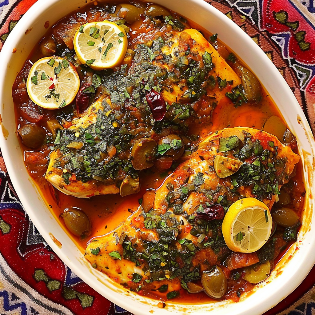 Recipe preparation for Moroccan Fish Tagine with Ginger & Saffron