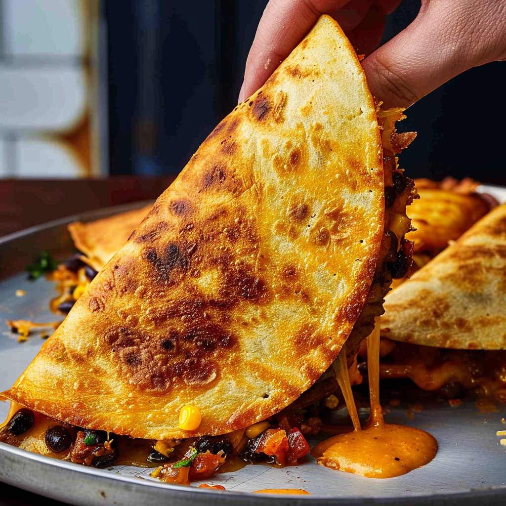Recipe preparation for Crispy Baked Quesadillas