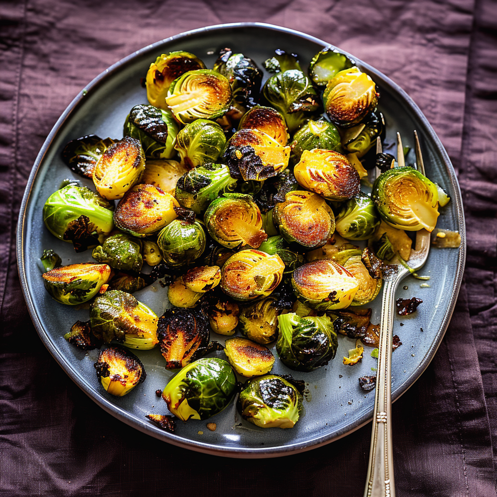 Recipe preparation for Cheesy brussels sprouts