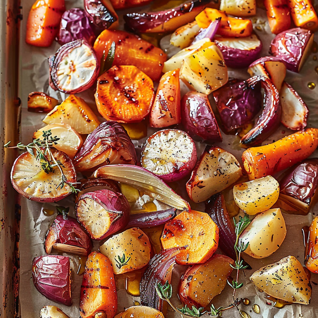 Recipe preparation for Roasted root vegetables