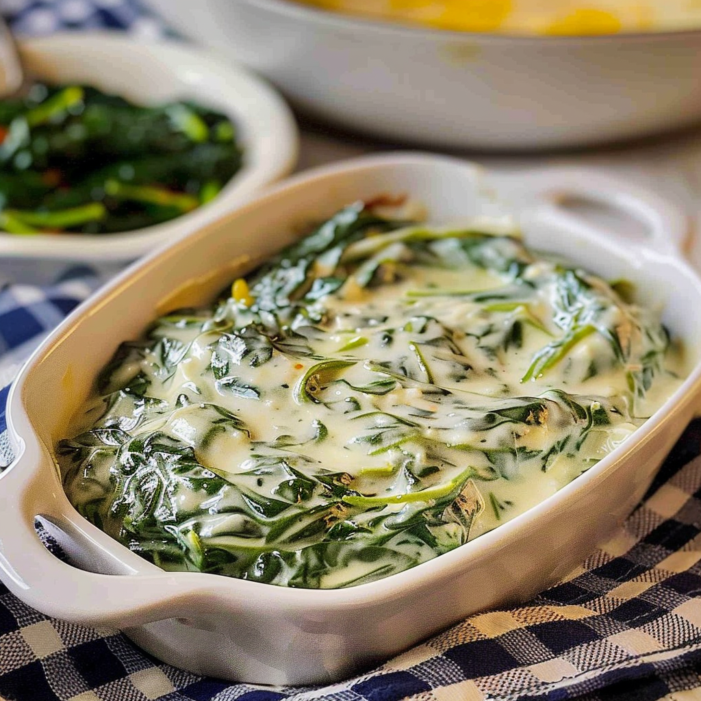Recipe preparation for Creamed spinach