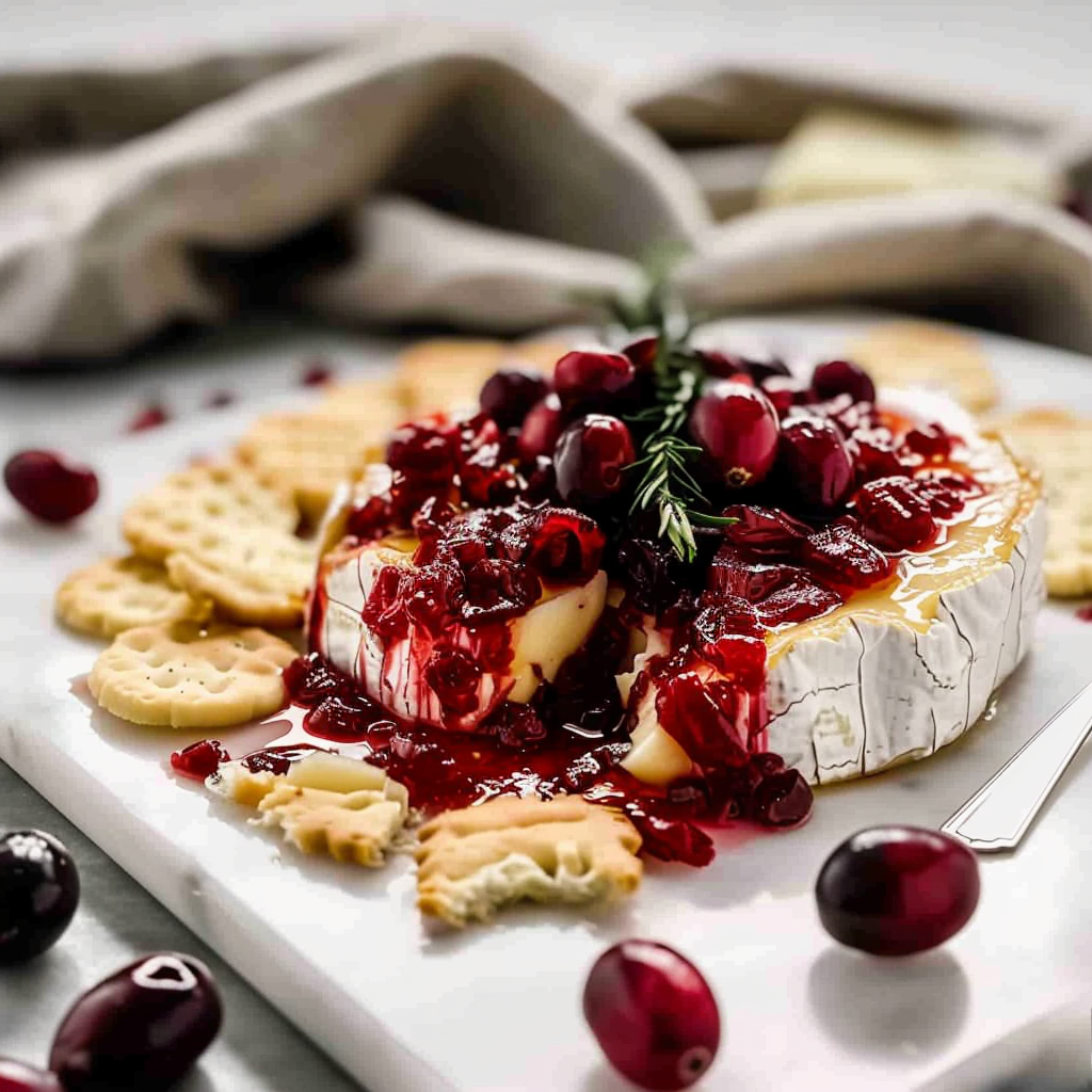 Recipe preparation for Cranberry Baked Brie