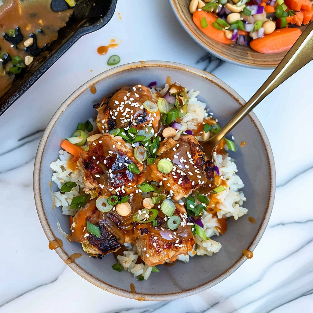 Recipe preparation for Make-Ahead Sweet & Spicy Sesame Chicken Meatball Bowl