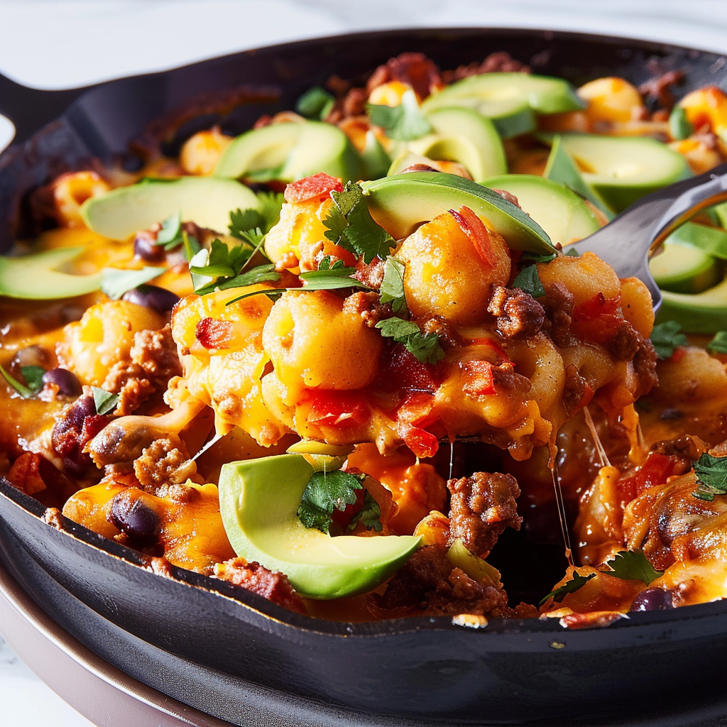 Recipe preparation for Gnocchi Taco Bake