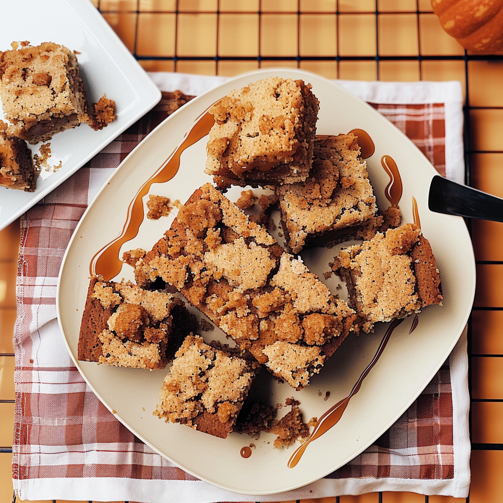 Recipe preparation for Pumpkin Mochi Crumb Cake