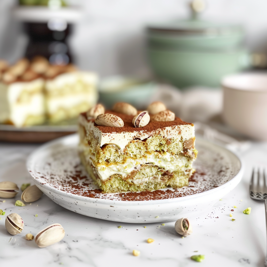 Recipe preparation for Pistachio Tiramisu
