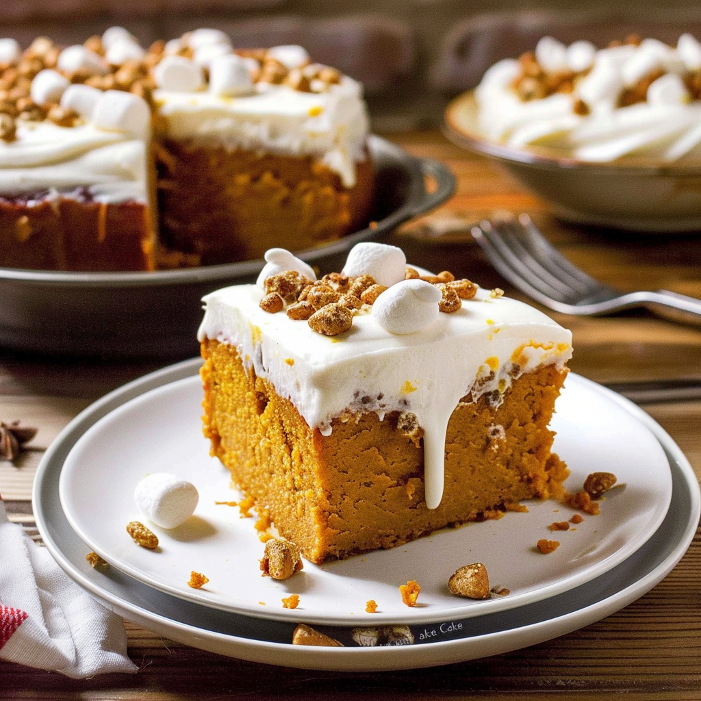Recipe preparation for Sweet Potato & Marshmallow “Cake”