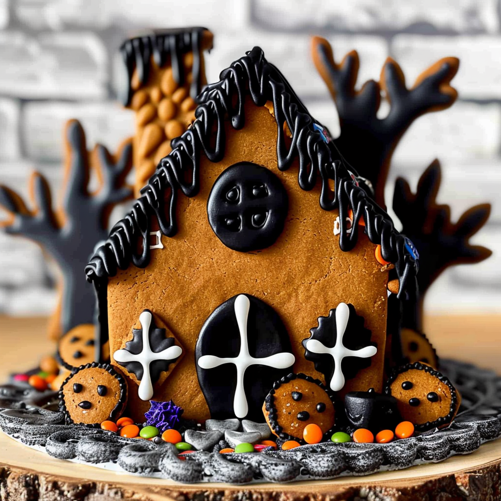 Recipe preparation for Haunted House Gingerbread Cookies