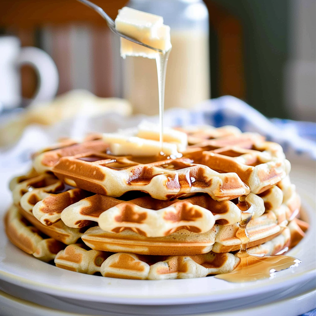 Recipe preparation for Fluffy Golden Waffles