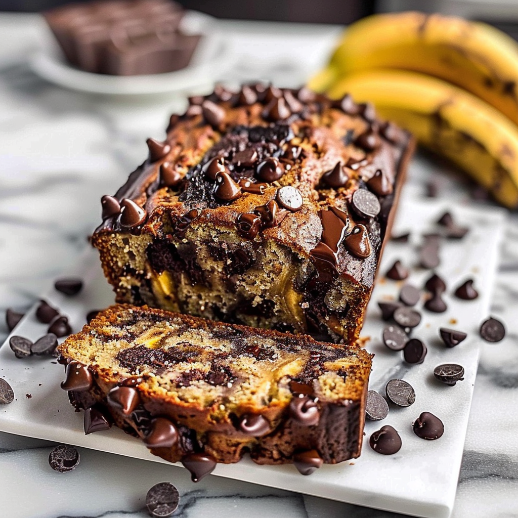 Recipe preparation for SUPER MOIST CHOCOLATE CHIP BANANA BREAD