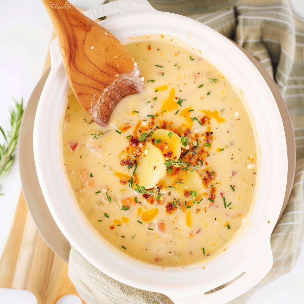 Recipe preparation for CROCKPOT CRACK POTATO SOUP