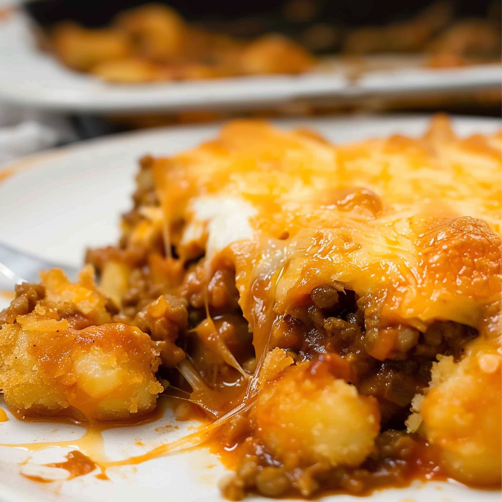 Recipe preparation for Dr Pepper Pork Tater Tot Casserole