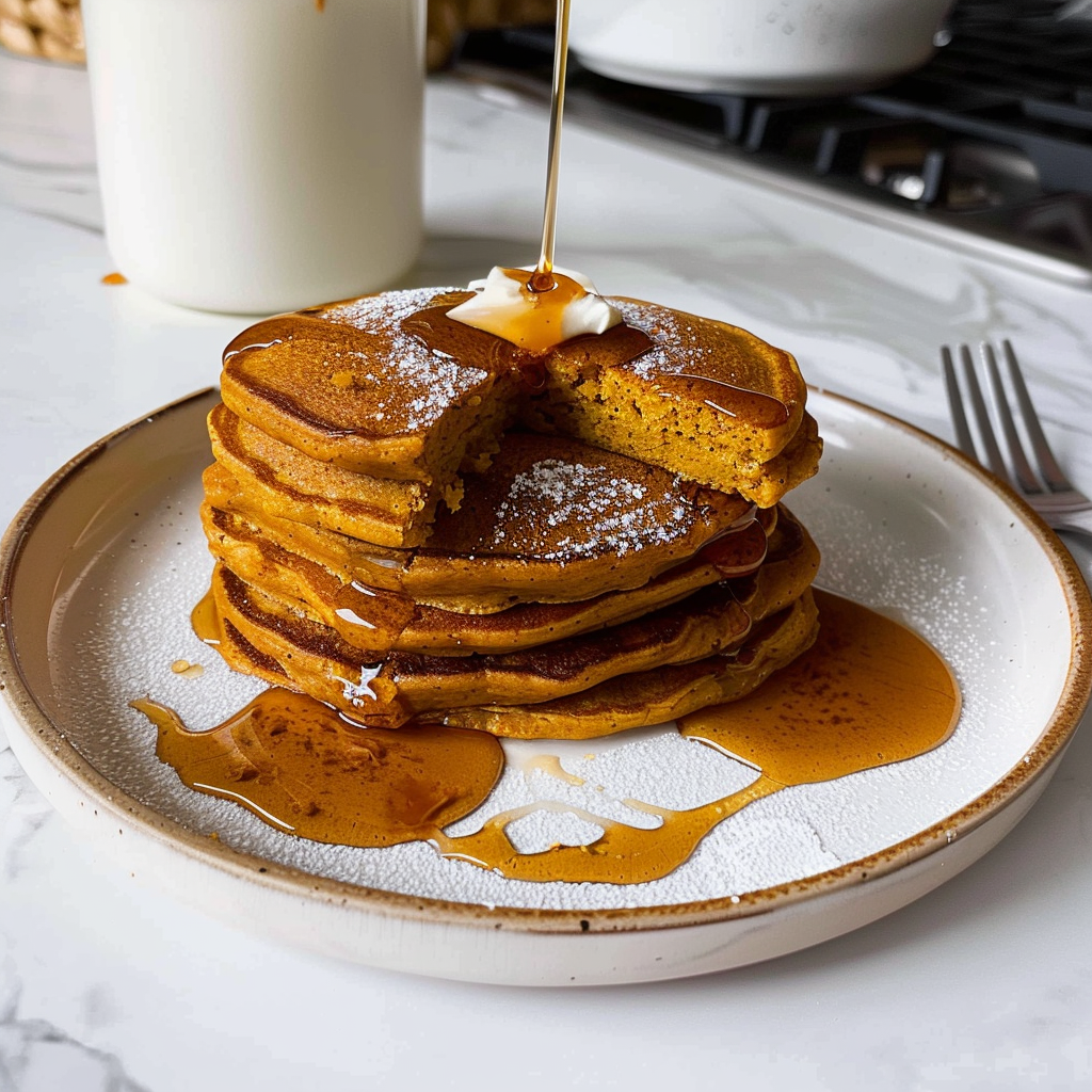 Recipe preparation for Pumpkin Pancakes