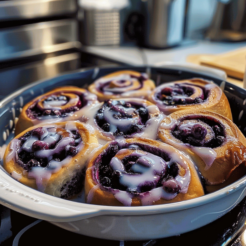 Recipe preparation for Blueberry Cinnamon Rolls