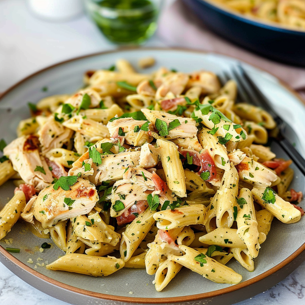 Recipe preparation for Rotisserie Chicken Pasta