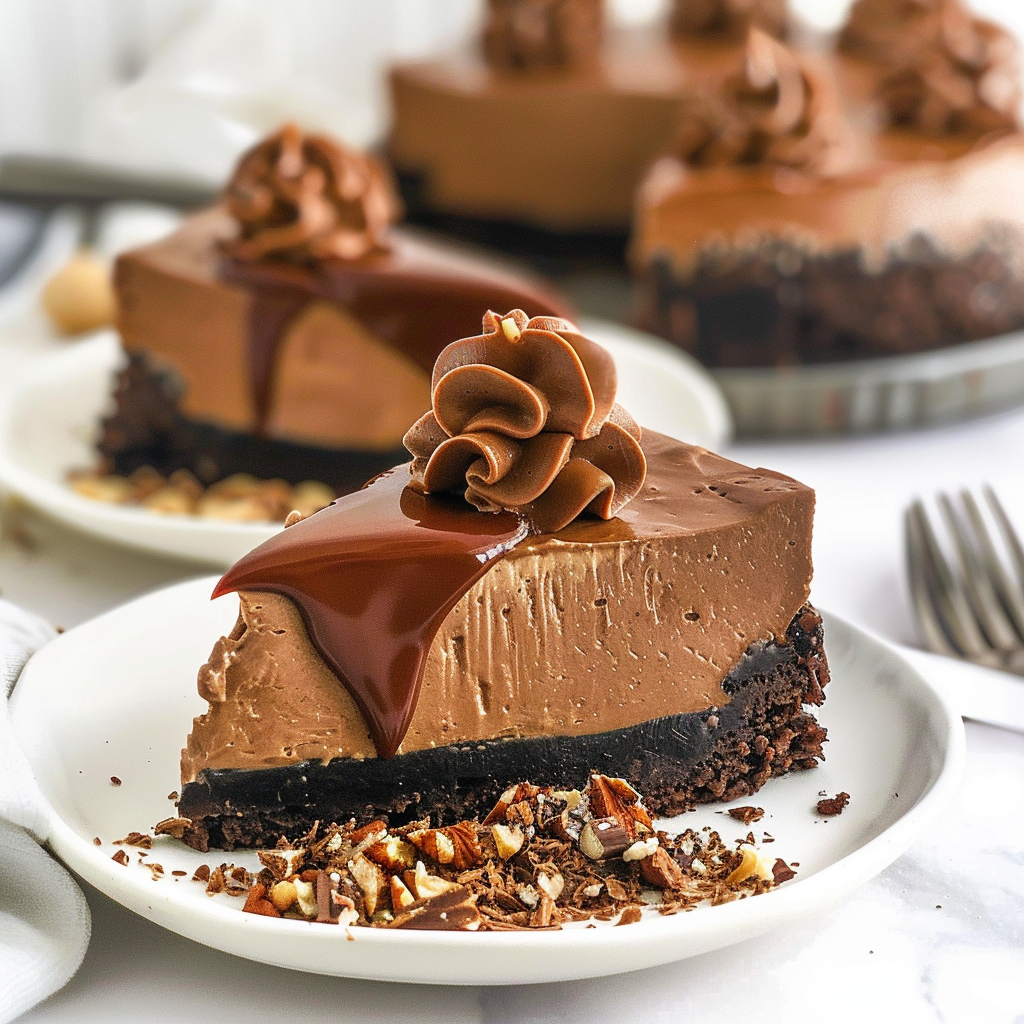 Recipe preparation for Creamy No Bake Nutella Cheesecake