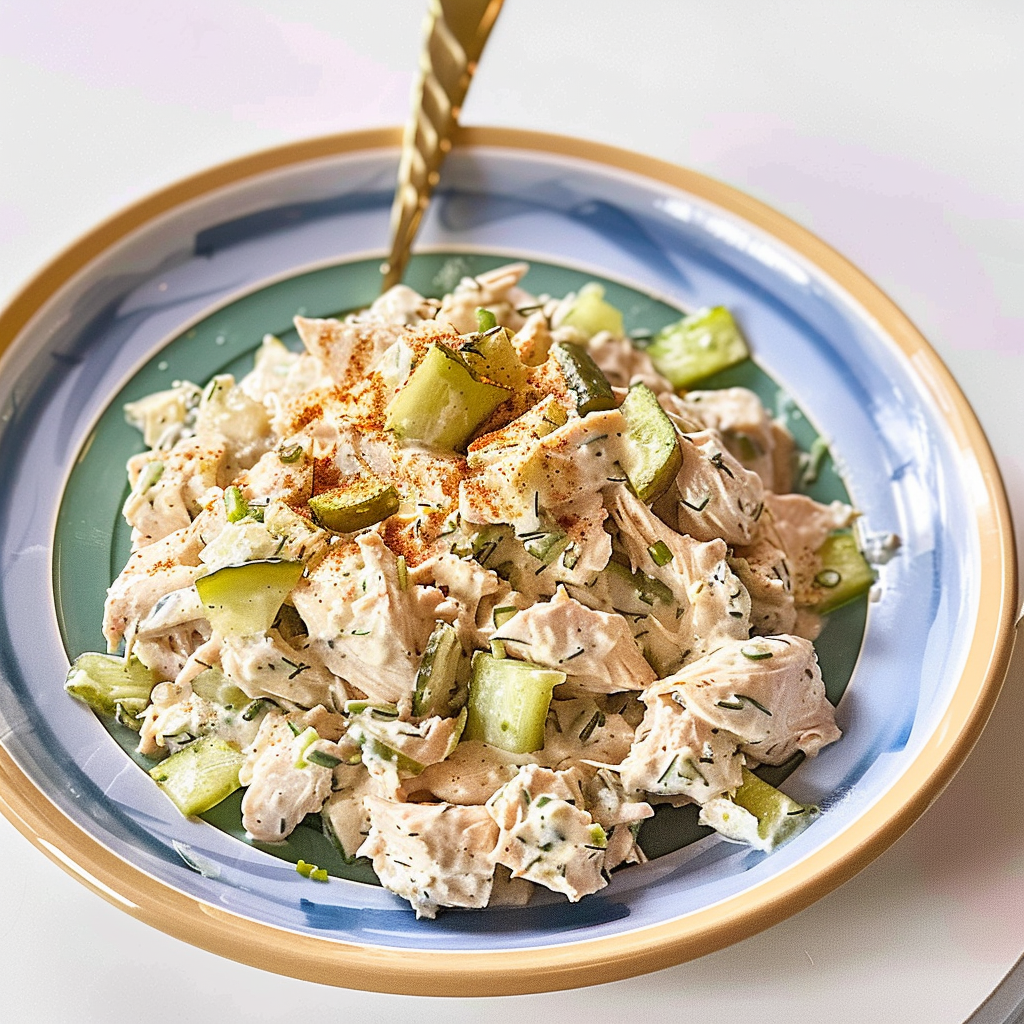 Recipe preparation for Dill Pickle Chicken Salad