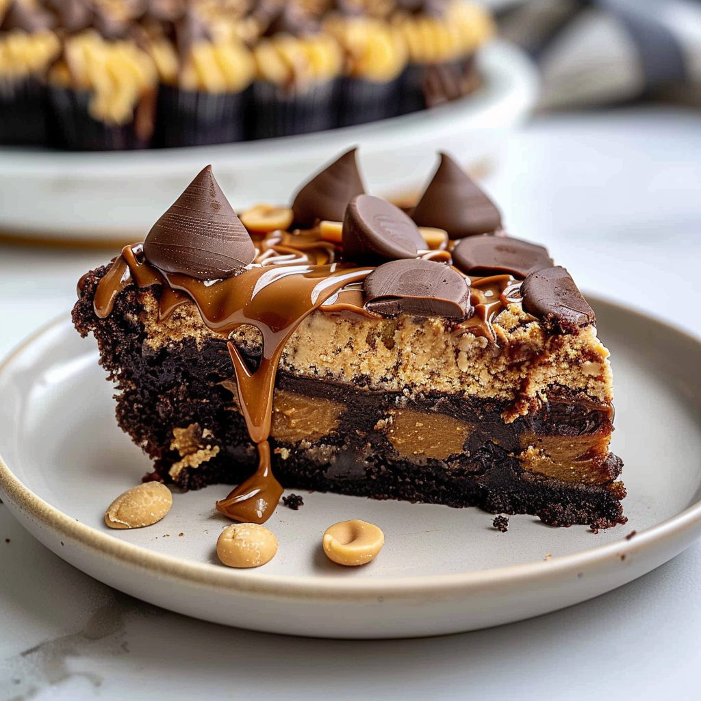 Recipe preparation for Peanut Butter Cup Dump Cake