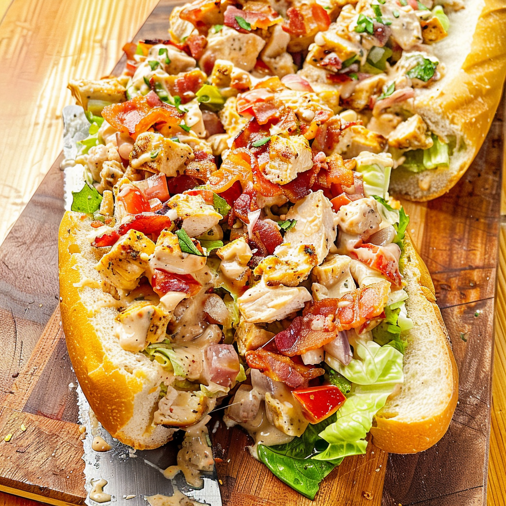 Recipe preparation for Chopped Chicken Bacon Ranch Sub