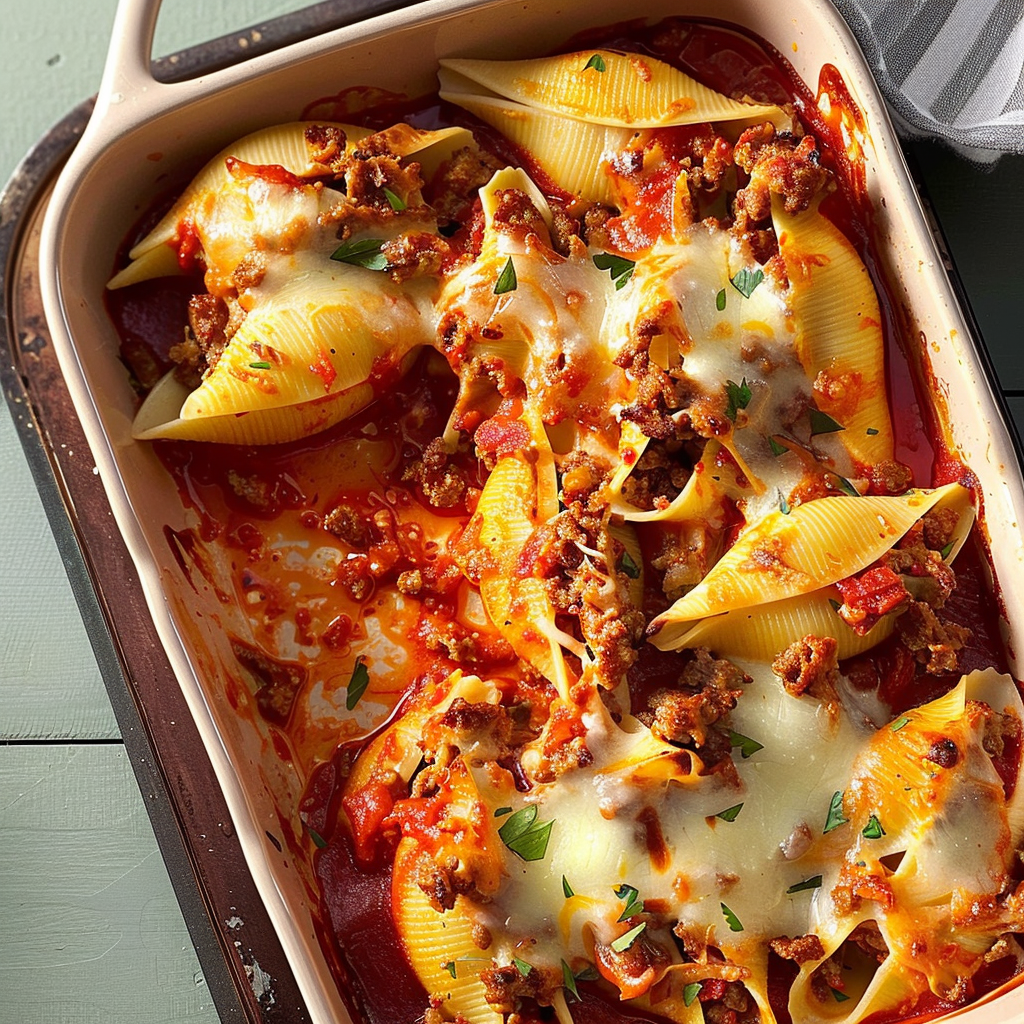 Recipe preparation for Stuffed Shells with Meat