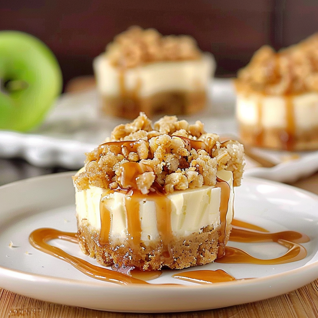 Recipe preparation for Apple Crisp Mini Cheesecakes
