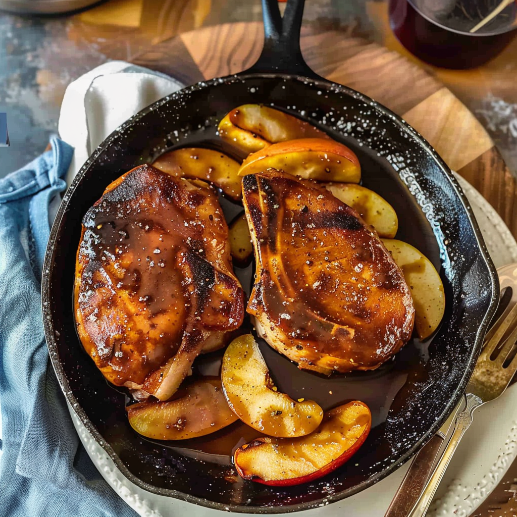 Recipe preparation for Apple Butter Pork Chops