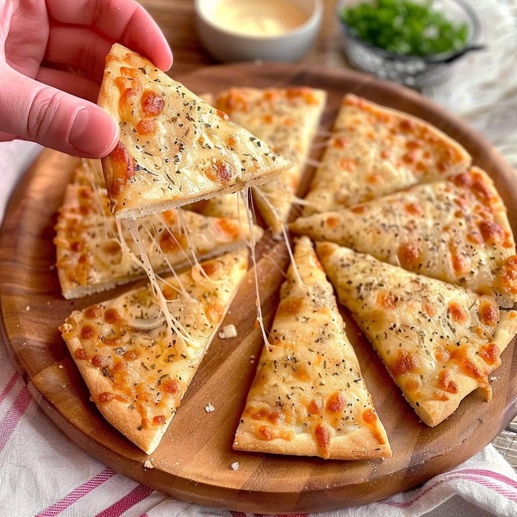 Recipe preparation for Air Fryer Cheesy Tortilla Garlic Bread