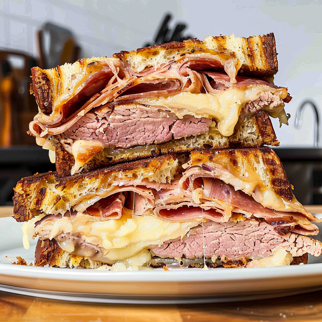 Recipe preparation for Reuben Sandwich