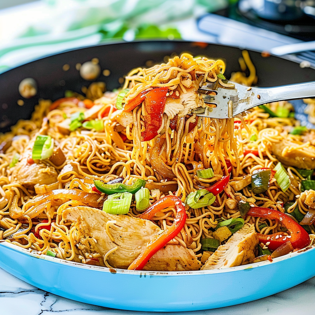 Recipe preparation for Chicken Ramen Stir Fry