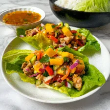 Thai Mango Chicken Lettuce Wraps