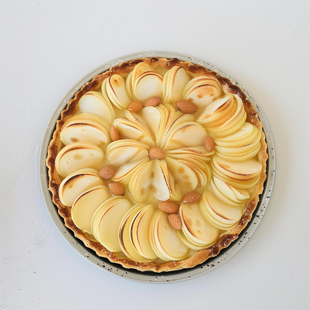 Recipe preparation for Spiced Pear & Almond Frangipane Tart