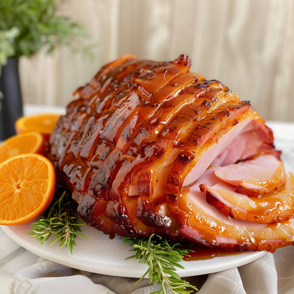 Recipe preparation for Orange & Clove Glazed Ham