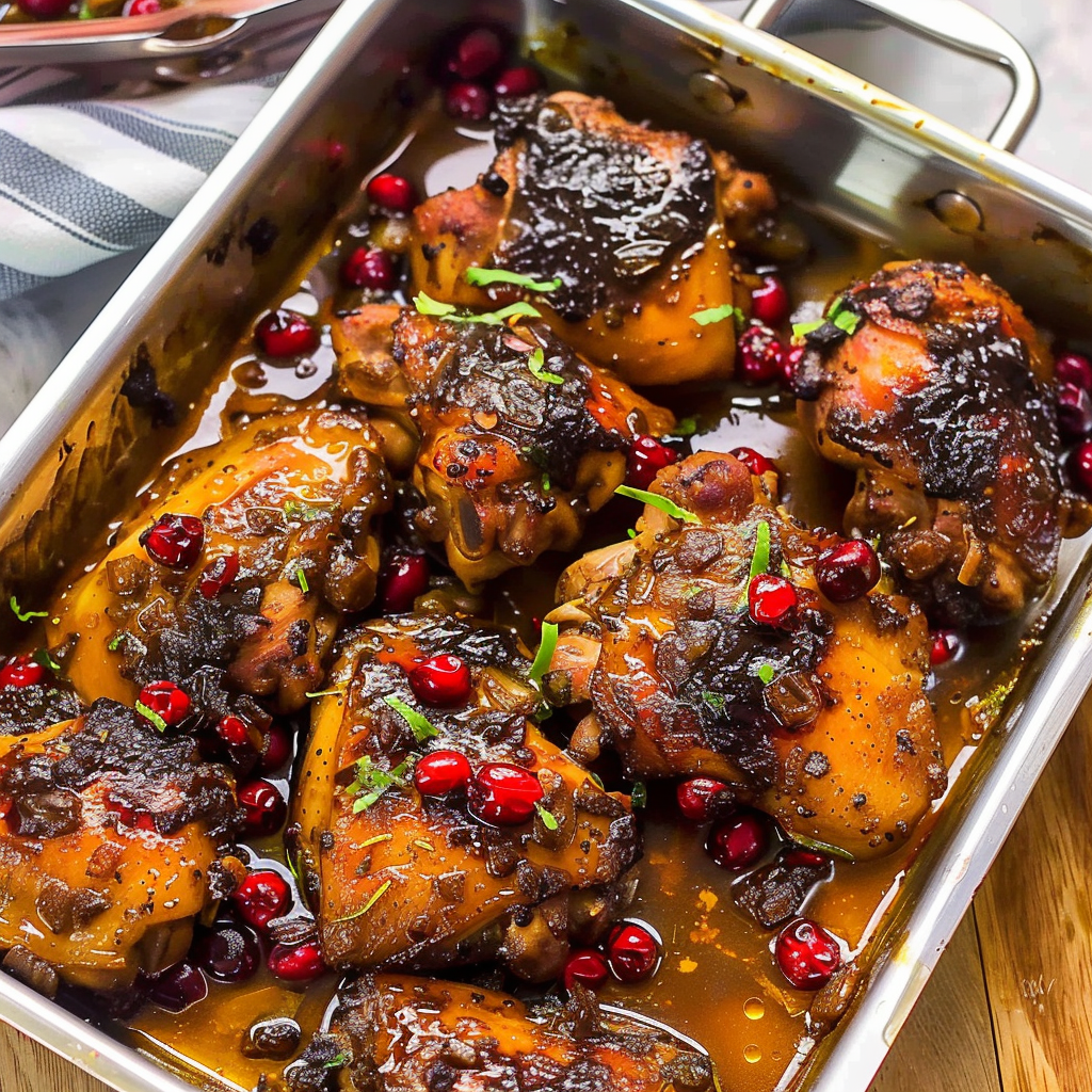 Recipe preparation for Cranberry Balsamic Chicken Thighs