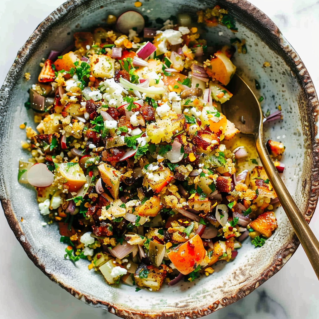 Recipe preparation for Autumn Glow Salad