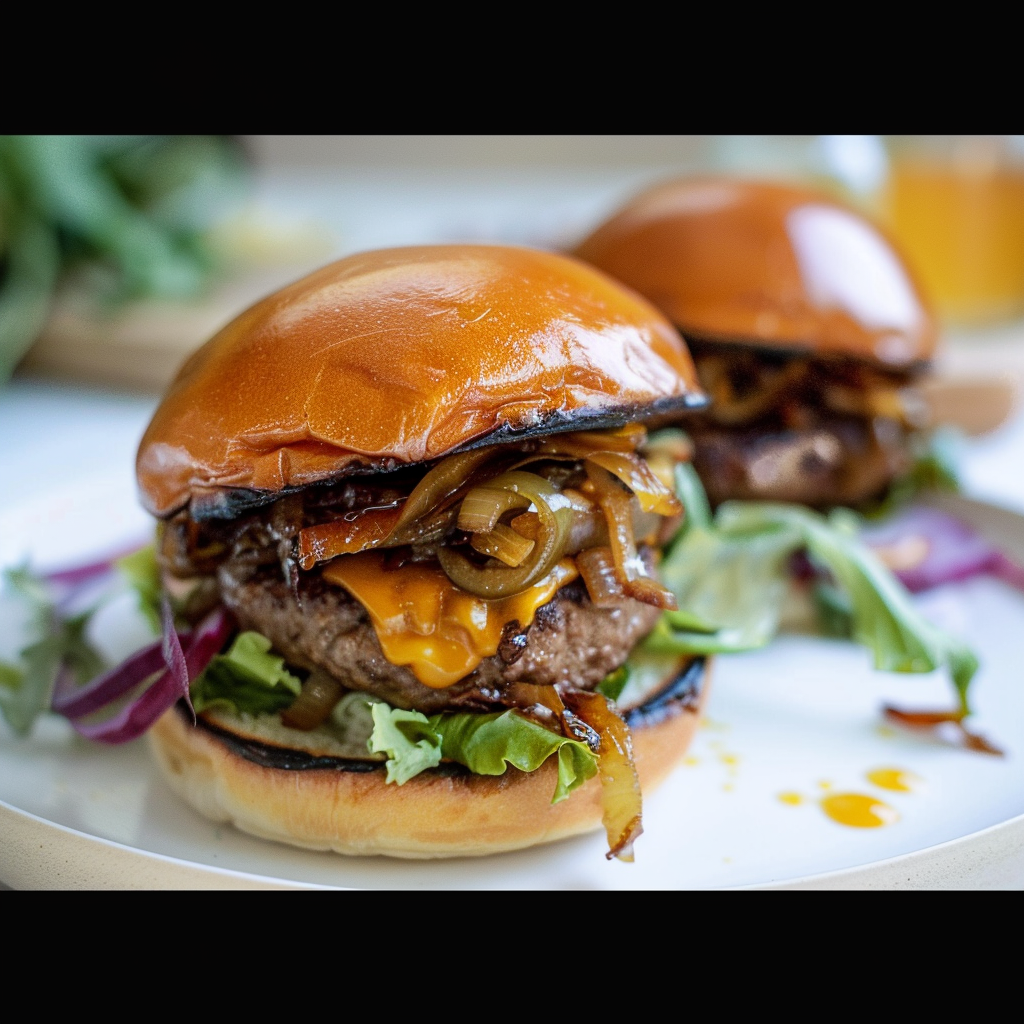 Recipe preparation for Miso Mushroom Smash Burger
