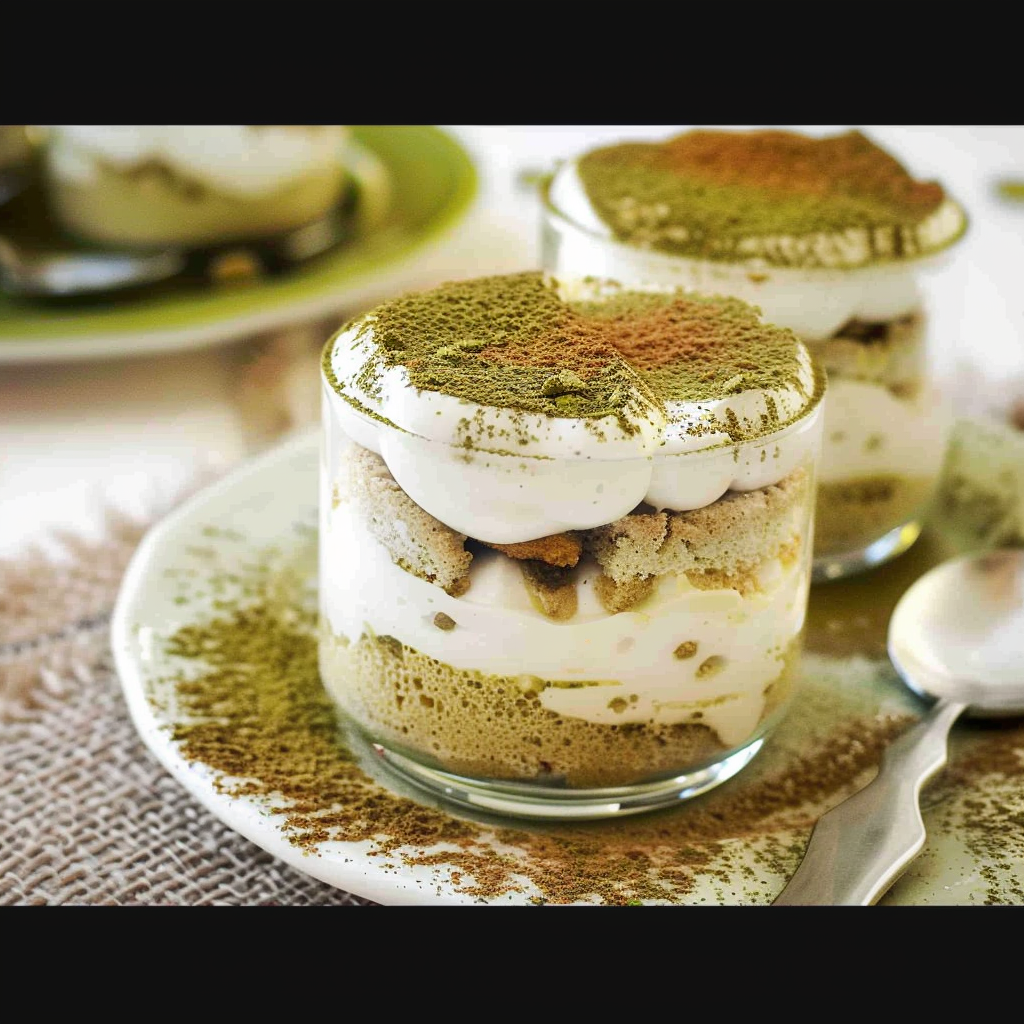 Recipe preparation for Pistachio Tiramisu Cups