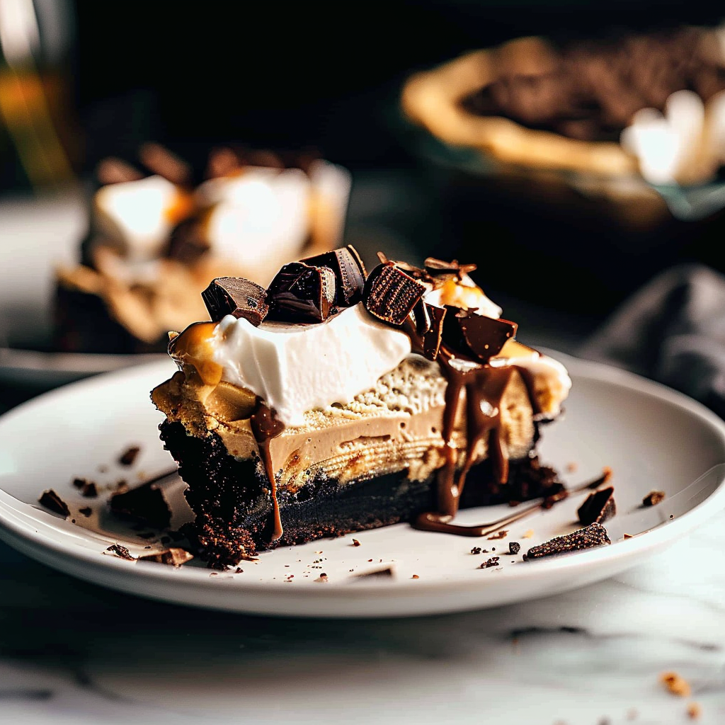 Recipe preparation for Chocolate Peanut Butter Pie