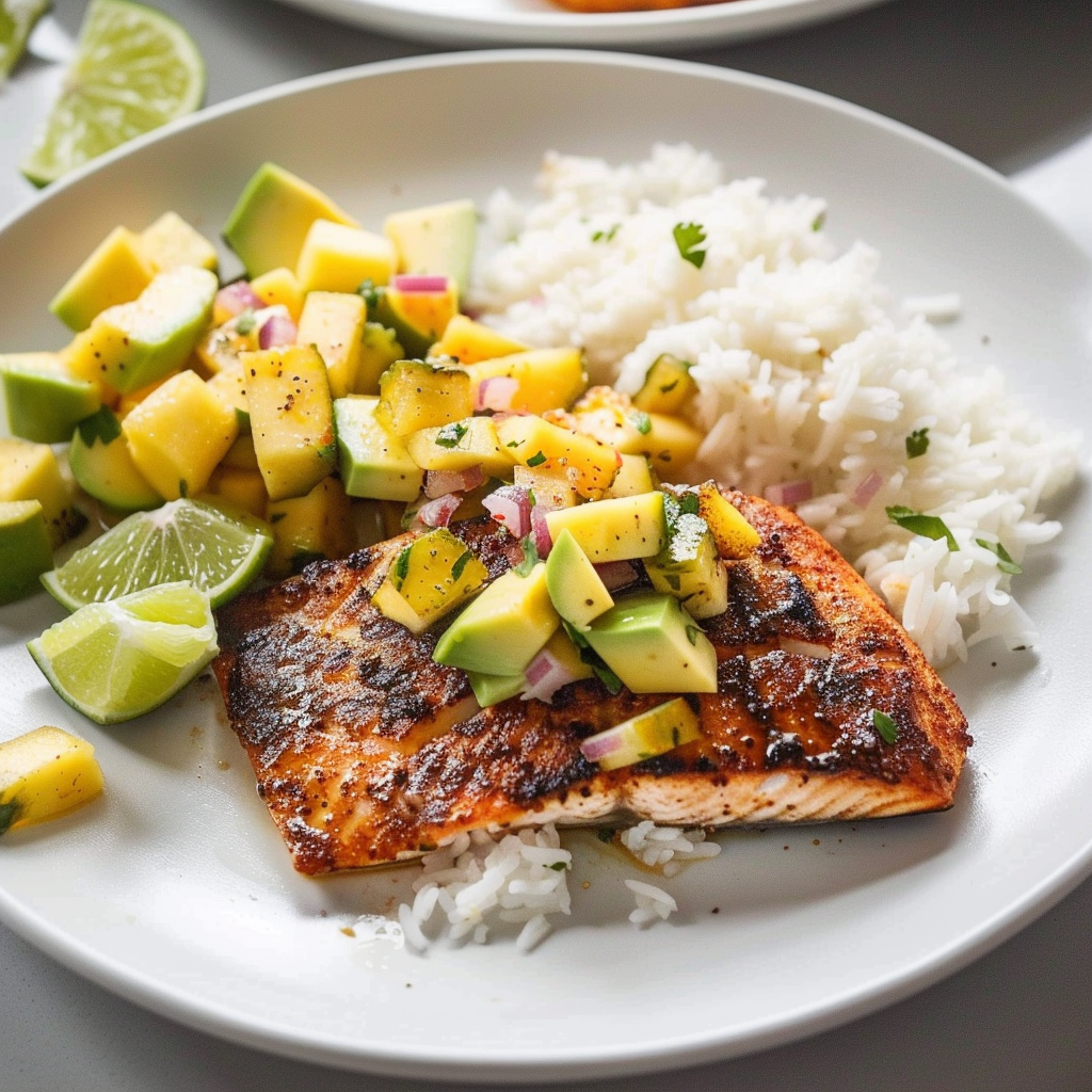 Recipe preparation for Blackened Tilapia with Mango Salsa