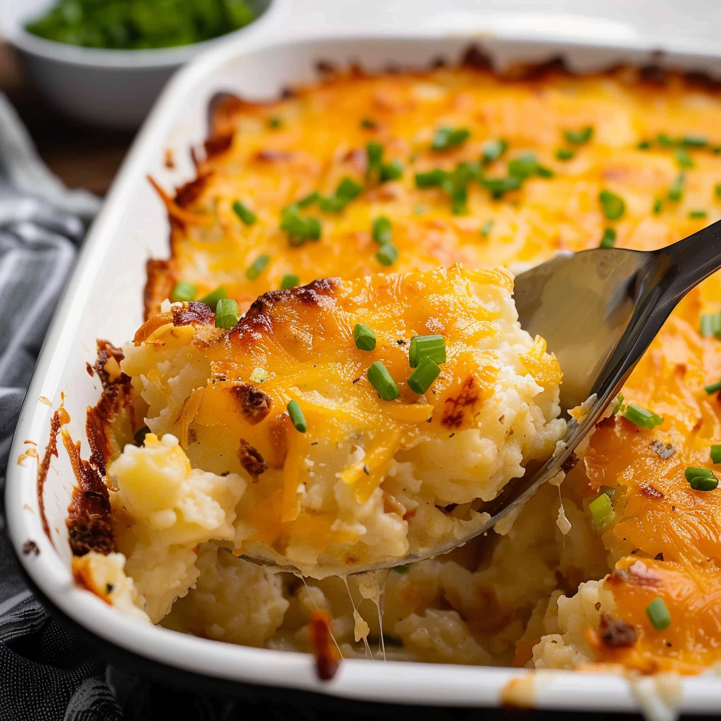 Recipe preparation for Twice-Baked Potato Casserole
