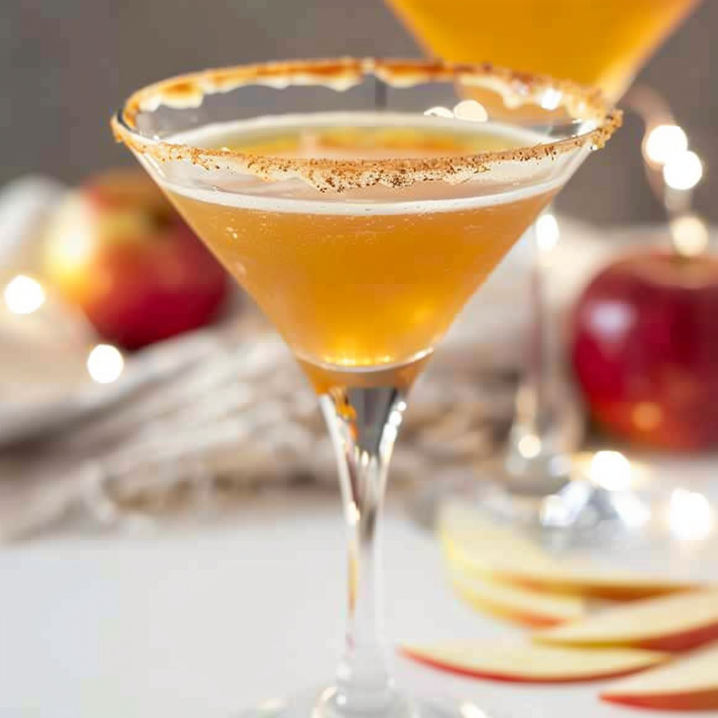 Recipe preparation for Caramel Apple Martini