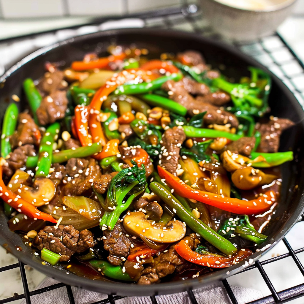 Recipe preparation for Teriyaki Beef Stir-Fry