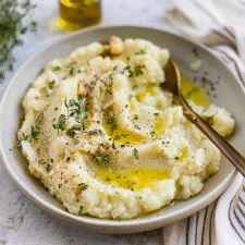 Roasted Garlic Mashed Cauliflower